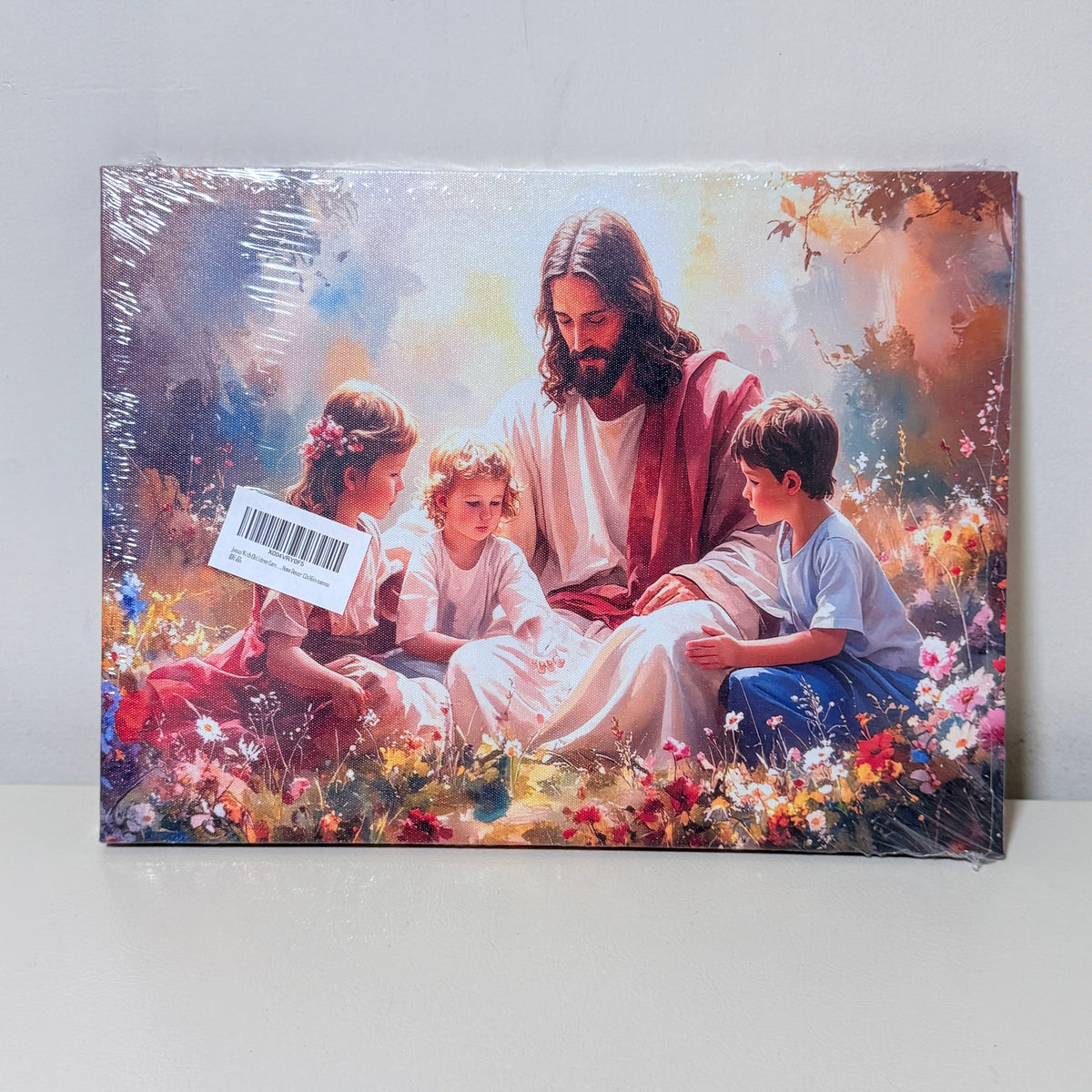 Jesus With Children Canvas Wall Art Print, 12 x 16 in, Gallery Wrapped