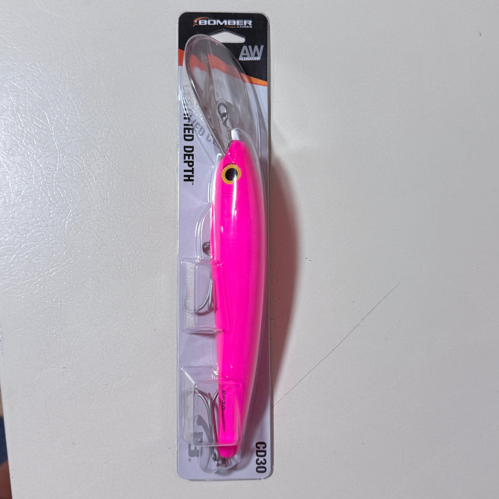 Bomber Lures Certified Depth CD30 Saltwater Trolling Plug, 8 in, 4 oz, Hot Pink