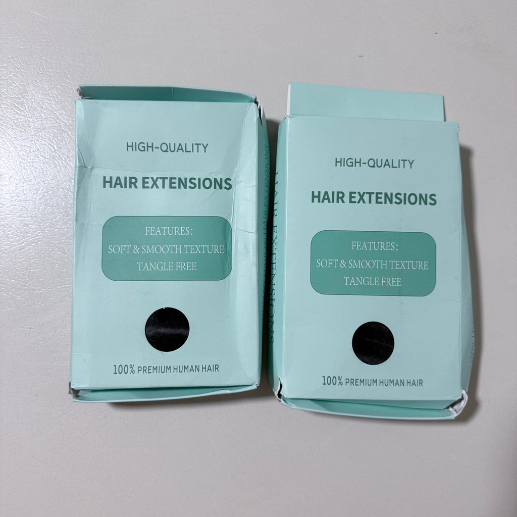 Human Hair Extensions 20 in, Loose Wave, Natural Black, Two Pieces