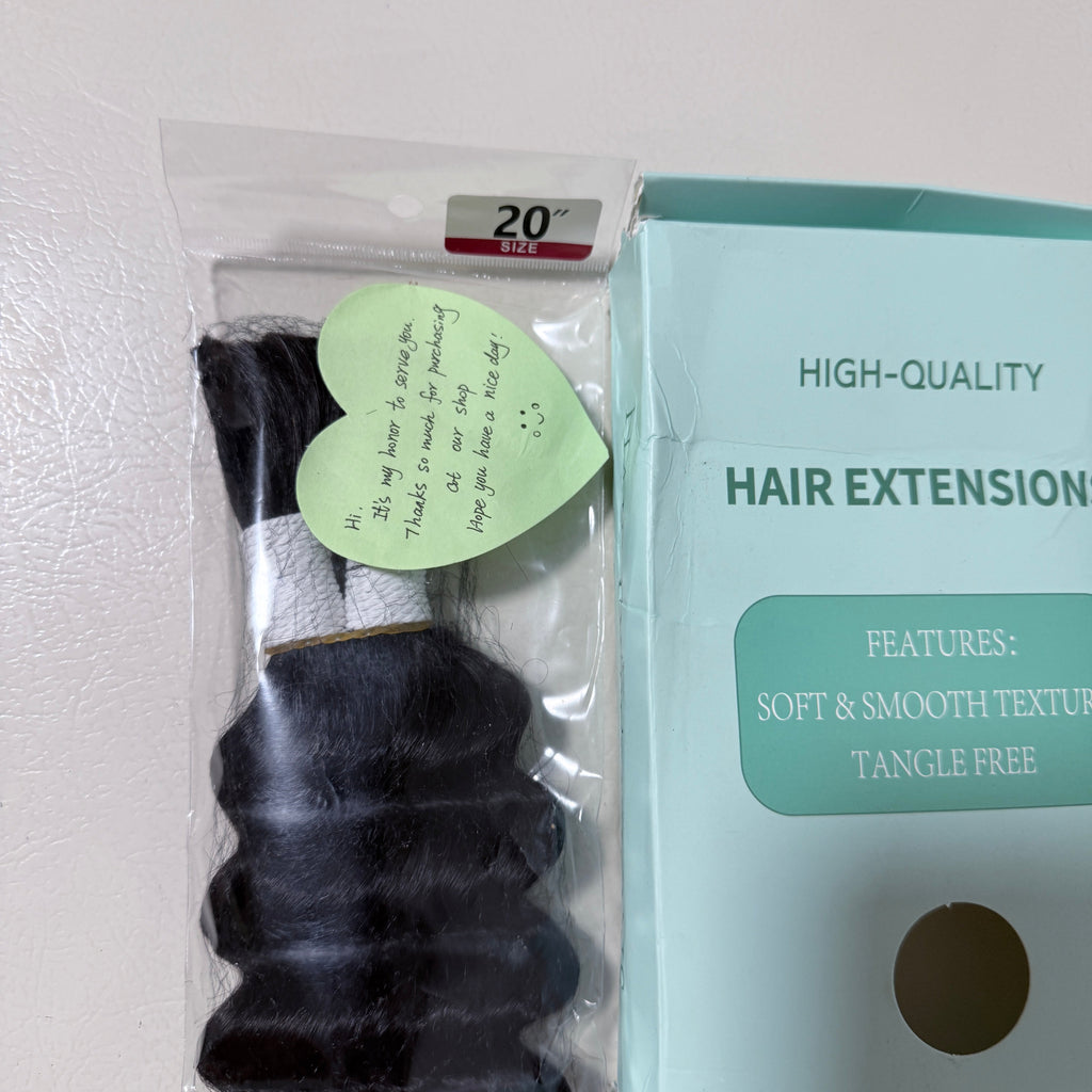 Human Hair Extensions 20 in, Loose Wave, Natural Black, Two Pieces
