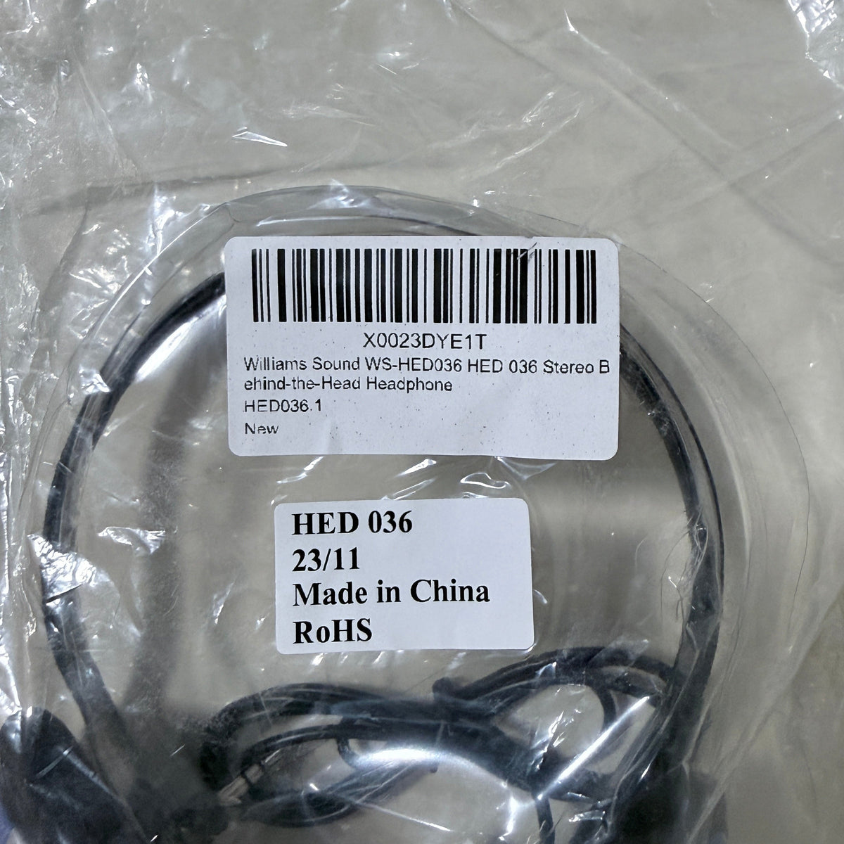 Williams Sound HED 036 Stereo Behind the Head Headphone, 3.5 mm, 16 Ohm, Blue and Black