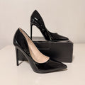 Fashion Nova Always A Classic Black Patent Pointed Toe Stiletto Pumps, Women's US 6, 4 in Heel