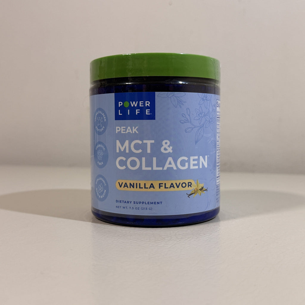 Power Life Peak MCT & Collagen Powder, Vanilla, 7.5 oz, Exp 08/2028