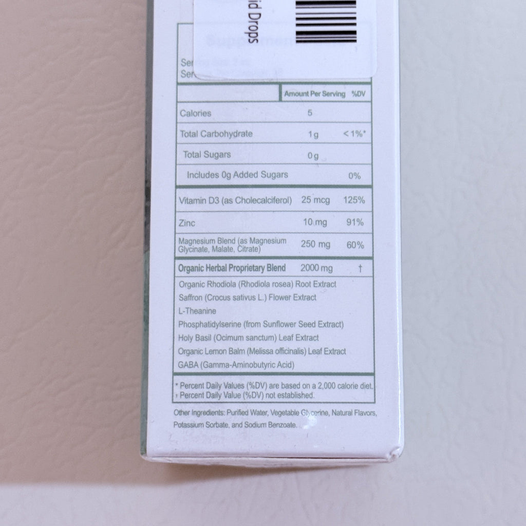 Rhodiola Rosea Liquid Drops, L-Theanine, Saffron, 2 fl oz, Exp 02/2028