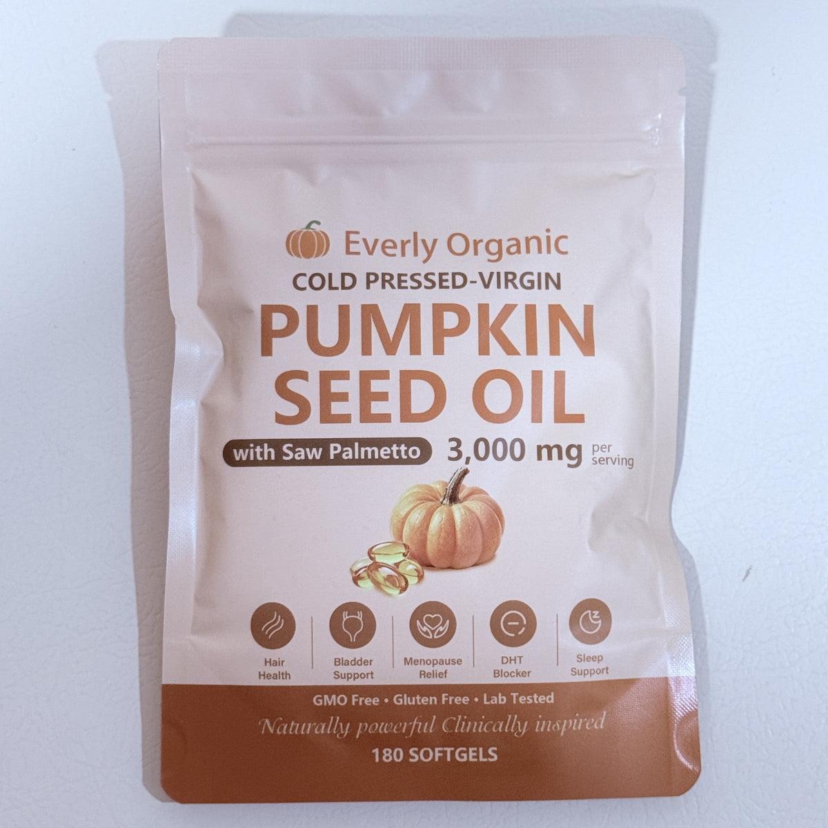 Pumpkin Seed Oil with Saw Palmetto 3000 mg, 180 Softgels, Exp 07/2028