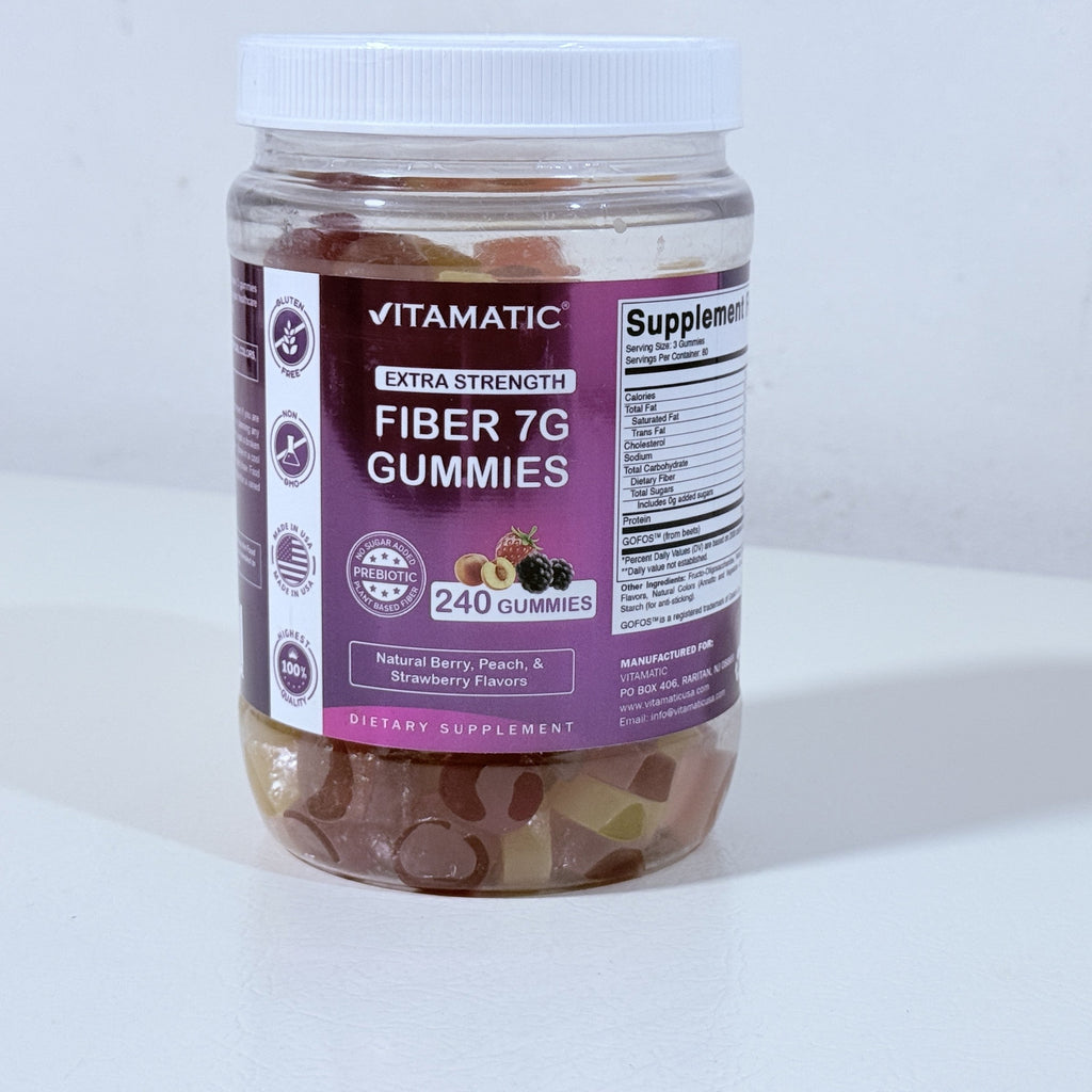 Fiber 7g Gummies, Berry, Peach & Strawberry, 240 Count, Exp 01/2028