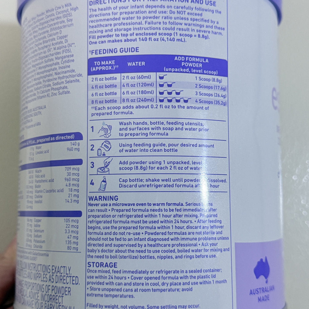 Bubs Essential Infant Formula with Iron, Cow Milk, 20 oz, BB 08/2027