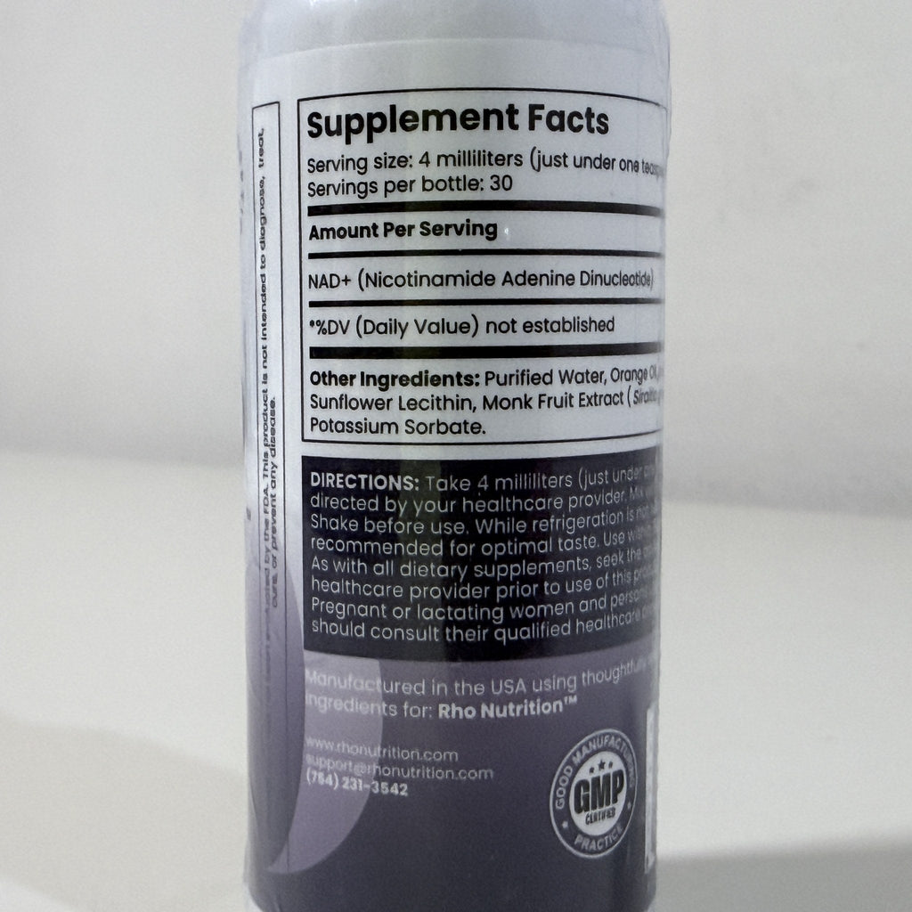 Rho Nutrition Liposomal NAD+, 4 fl oz Liquid, BB 11/2027
