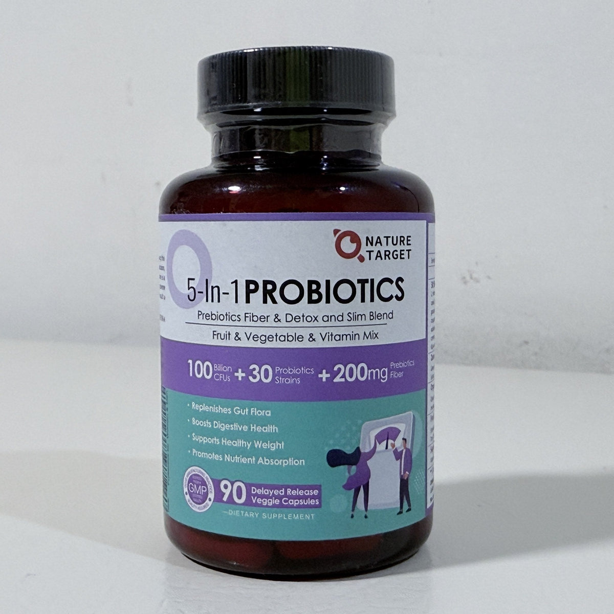 Nature Target 5-in-1 Probiotics 100 Billion CFU, 90 Caps, Exp 06/2028