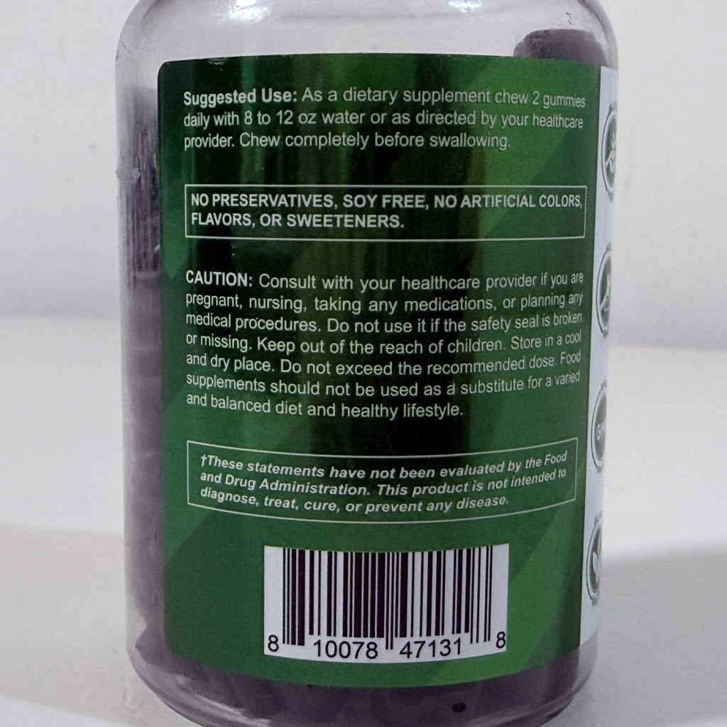 Vitamatic Vegan Sea Moss Gummies 3000 mg, 60 Count, Exp 10/2027