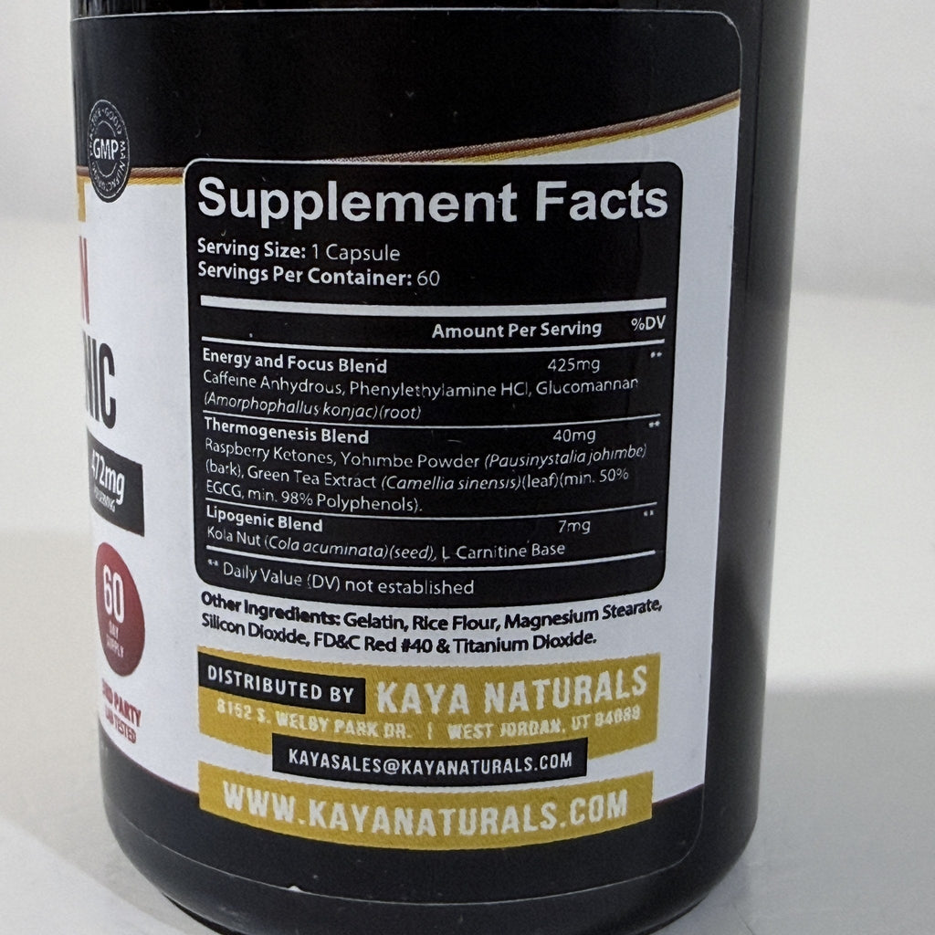 Kaya Naturals Oxy Burn Thermogenic, 60 Capsules, Exp 03/2028