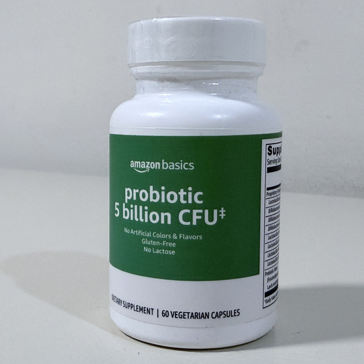 Amazon Basics Probiotic 5 Billion CFU, 60 Veg Capsules, Exp 08/2027