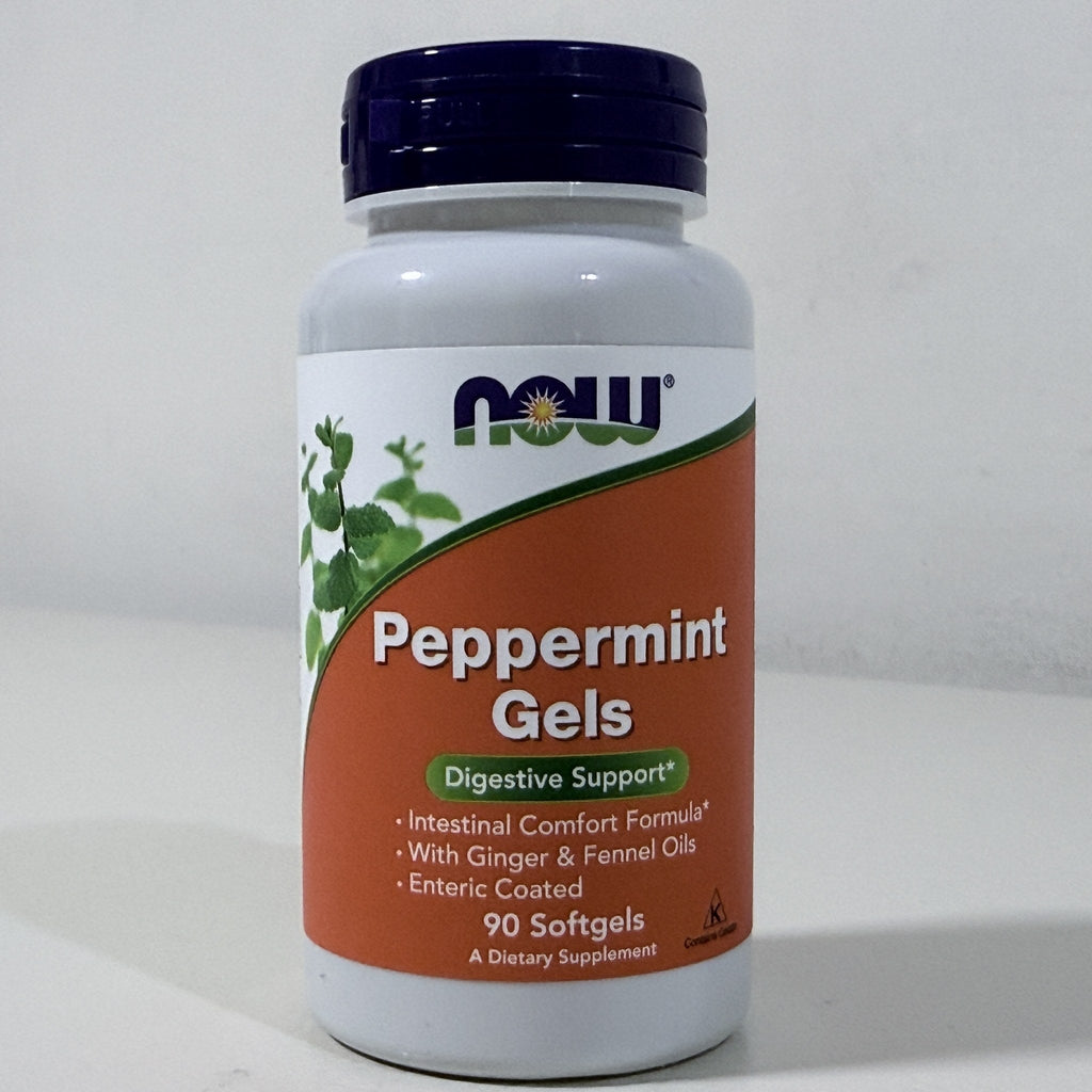 NOW Peppermint Gels with Ginger & Fennel Oils, 90 Softgels, BB 05/2029