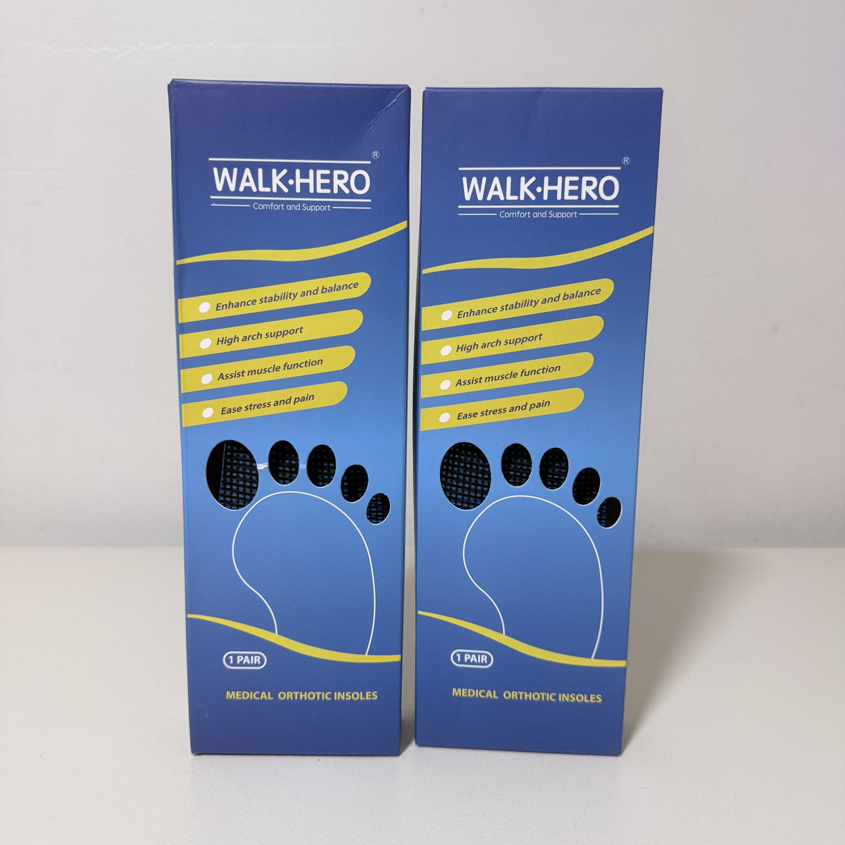 Arch Support Insoles, 2 Pairs, Men's 9-9.5 / Women's 11-11.5, Blue