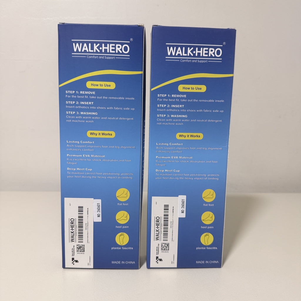 Arch Support Insoles, 2 Pairs, Men's 9-9.5 / Women's 11-11.5, Blue
