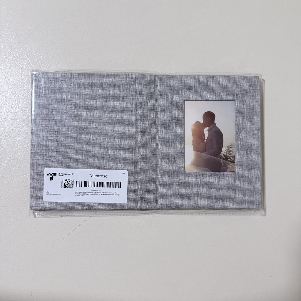 Small 4x6 Photo Albums, 2 Pack, Gray Linen Cover, 52 Photos