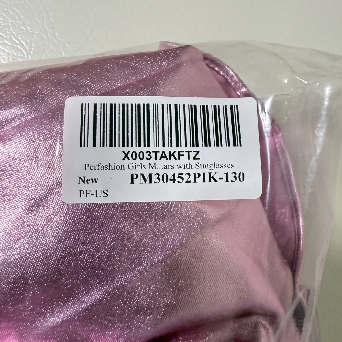 Girls Metallic Pink Ruffle Skirt with Heart Sunglasses, Size 130
