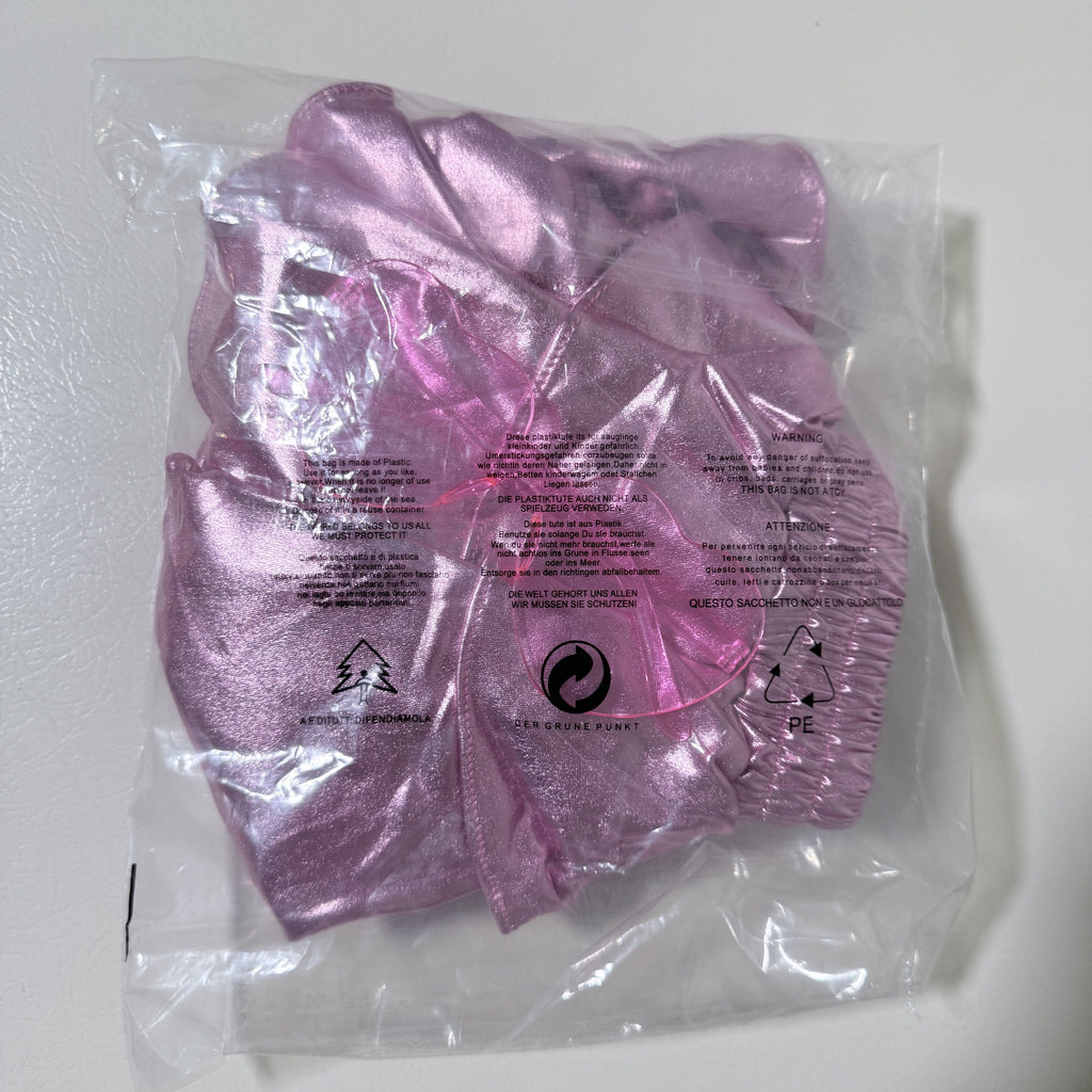 Girls Metallic Pink Ruffle Skirt with Heart Sunglasses, Size 130