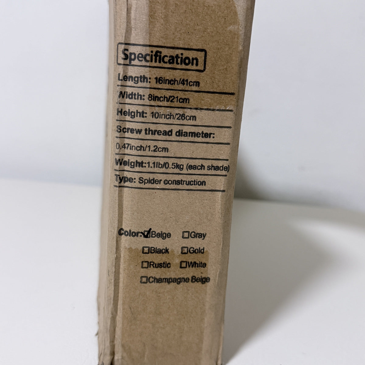 Rectangular Lamp Shades, Set of 2, with Harps, Beige Linen, 16x8x10 in