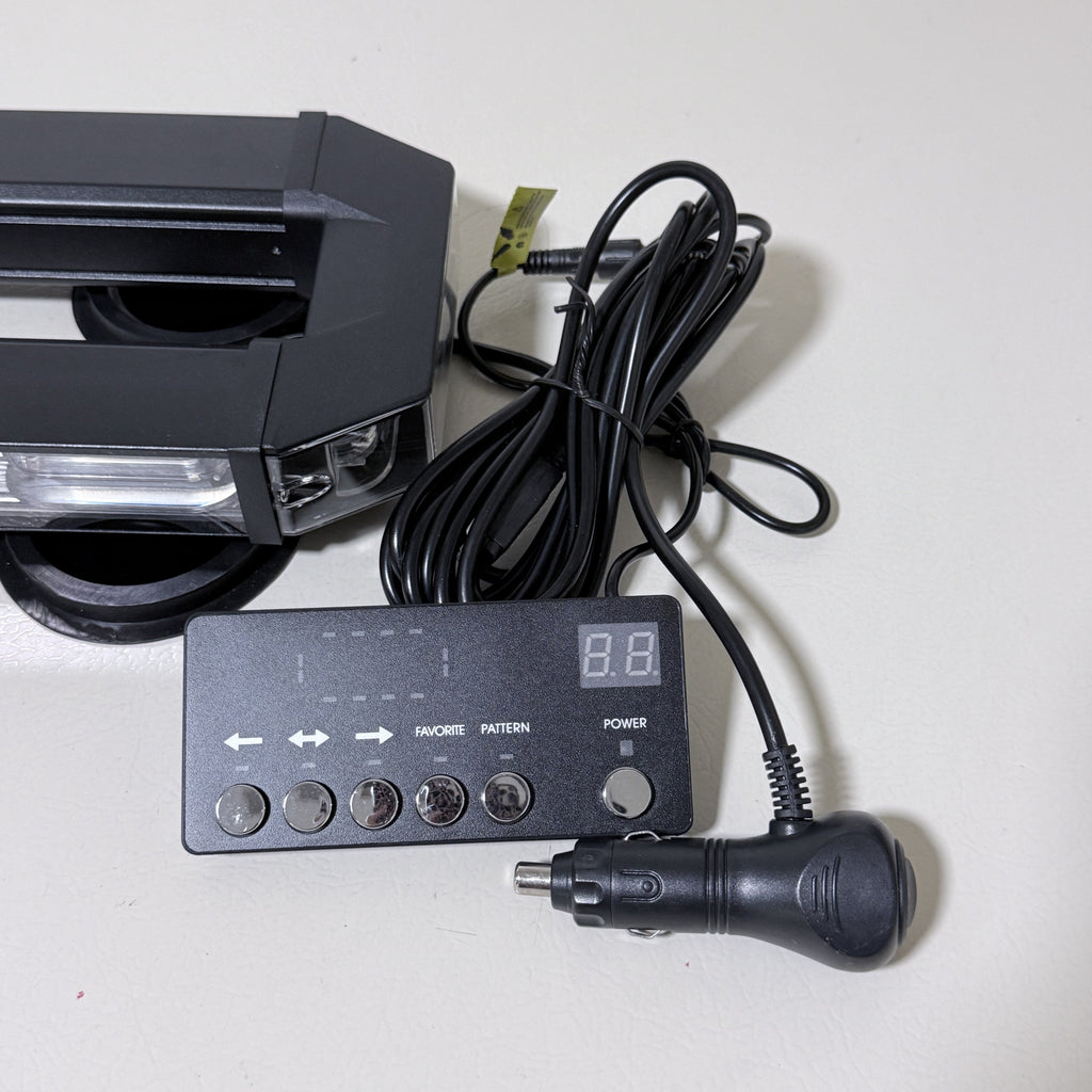 LED Rooftop Strobe Light Bar, Magnetic Base, Controller, 12V Plug