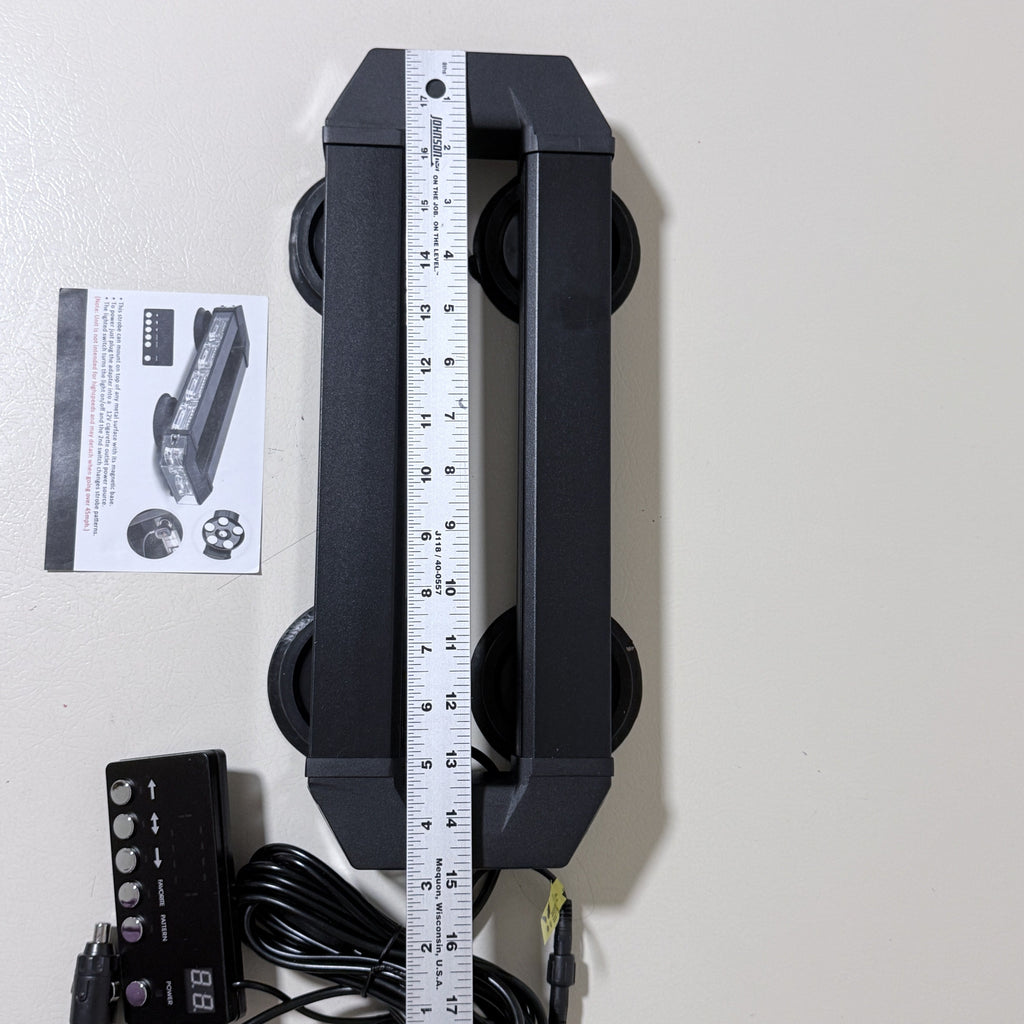 LED Rooftop Strobe Light Bar, Magnetic Base, Controller, 12V Plug