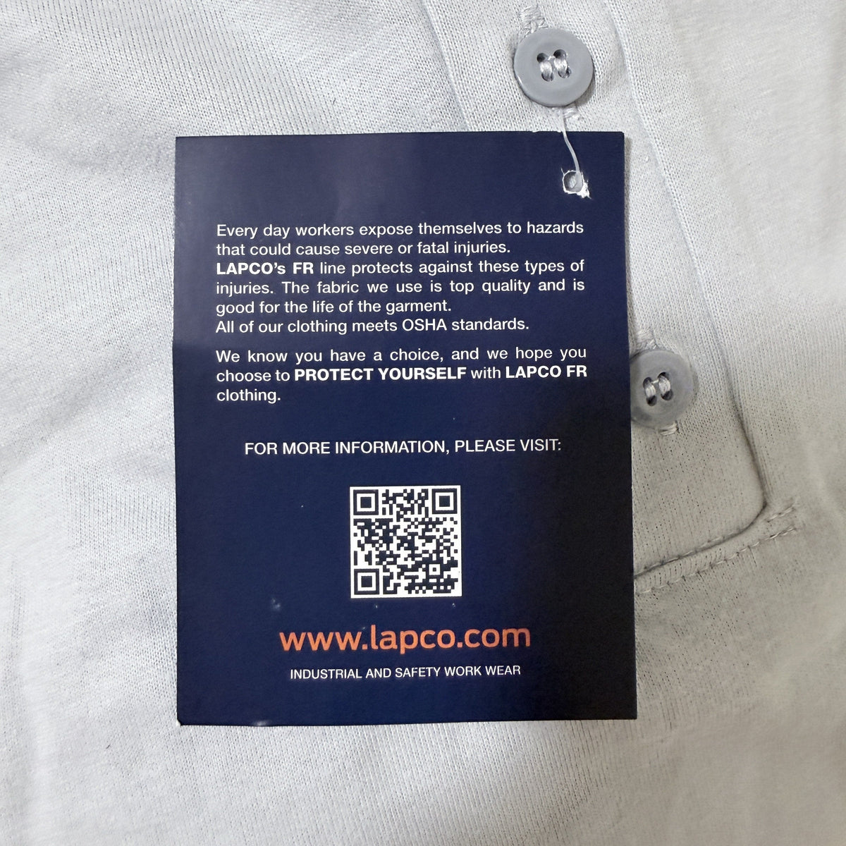 LAPCO FR Henley Tee Lot of 5, Gray, 5XL Tall, Flame Resistant CAT 2