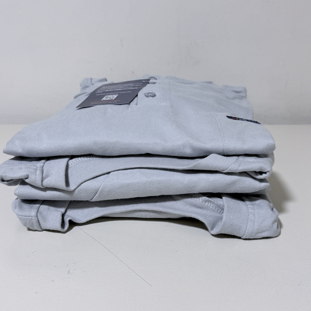 LAPCO FR Henley Tee Lot of 5, Gray, 5XL Tall, Flame Resistant CAT 2