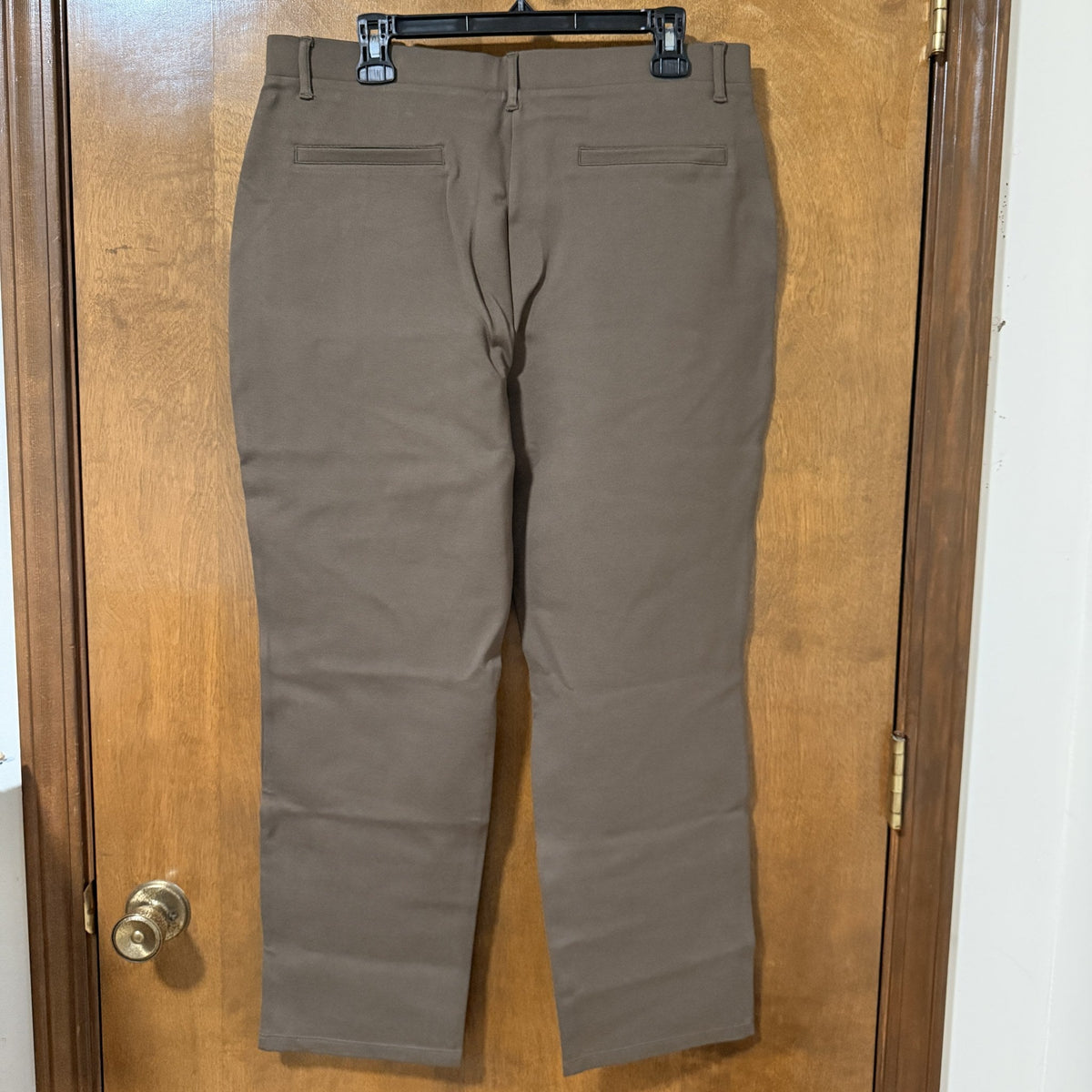 Quince Ultra-Stretch Ponte Straight Leg Pants, Dark Baltic Brown, XL