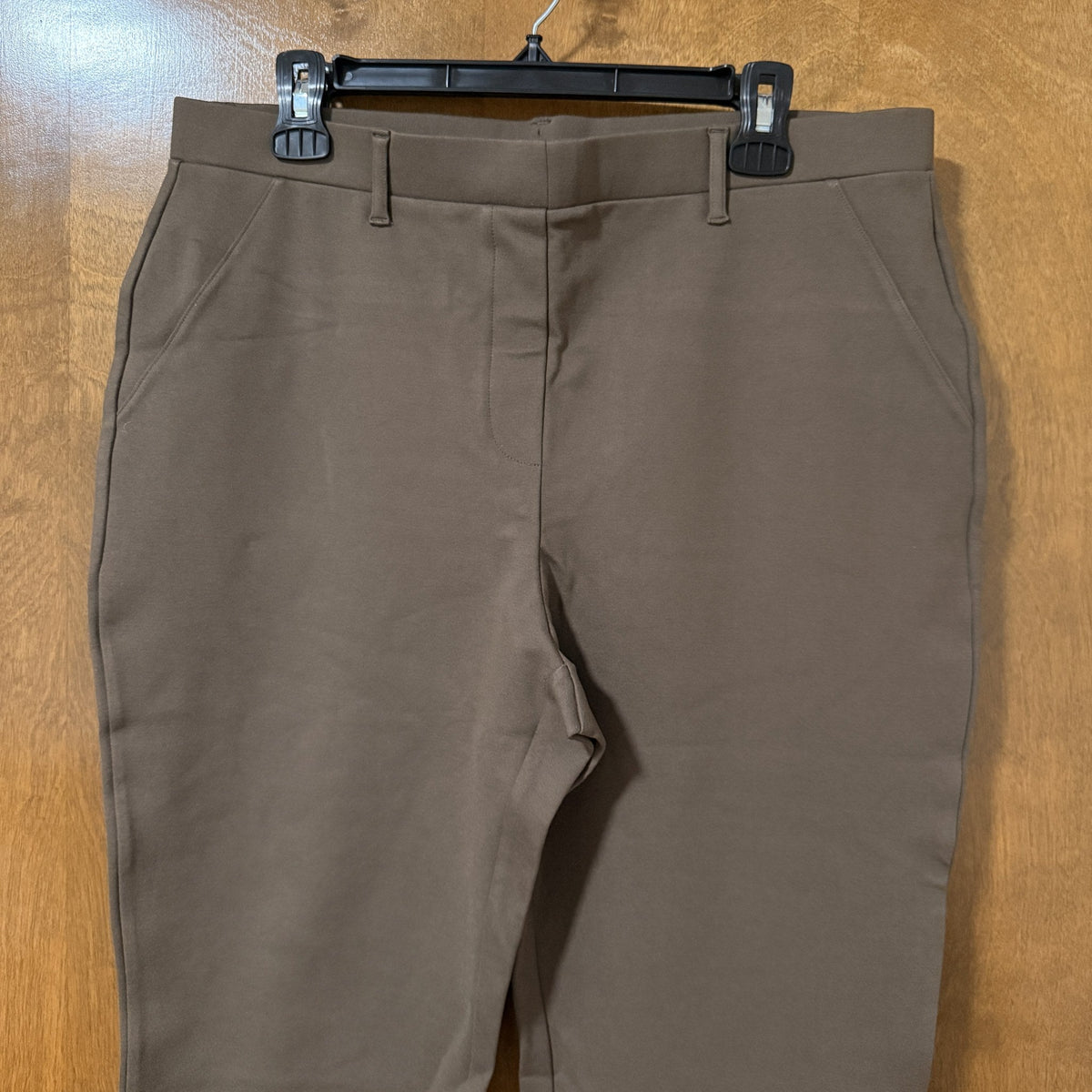 Quince Ultra-Stretch Ponte Straight Leg Pants, Dark Baltic Brown, XL