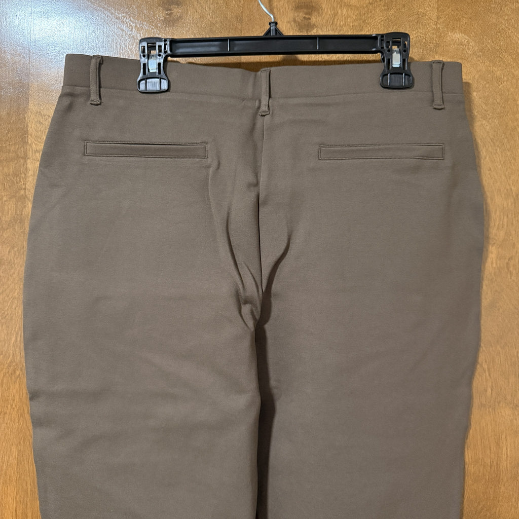 Quince Ultra-Stretch Ponte Straight Leg Pants, Dark Baltic Brown, XL