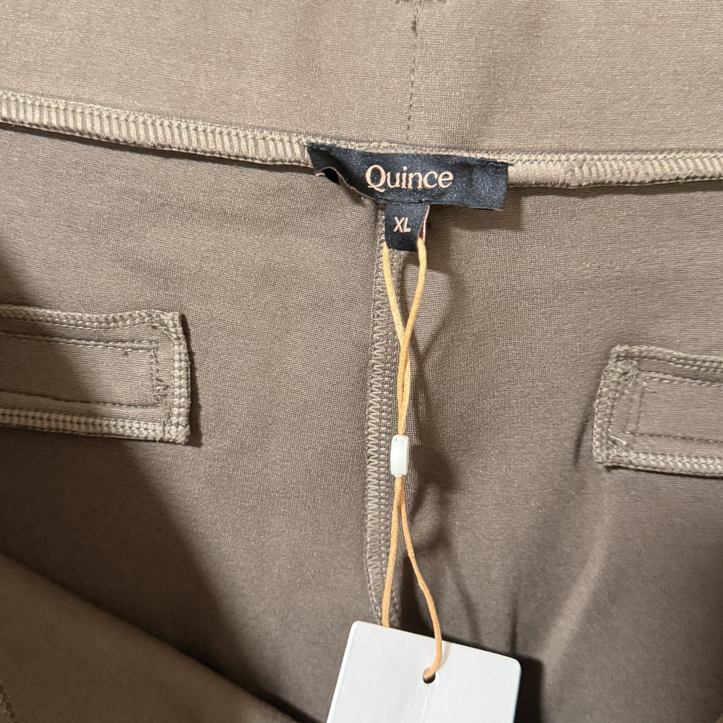 Quince Ultra-Stretch Ponte Straight Leg Pants, Dark Baltic Brown, XL