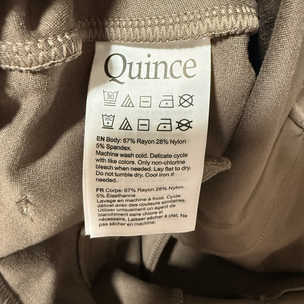 Quince Ultra-Stretch Ponte Straight Leg Pants, Dark Baltic Brown, XL