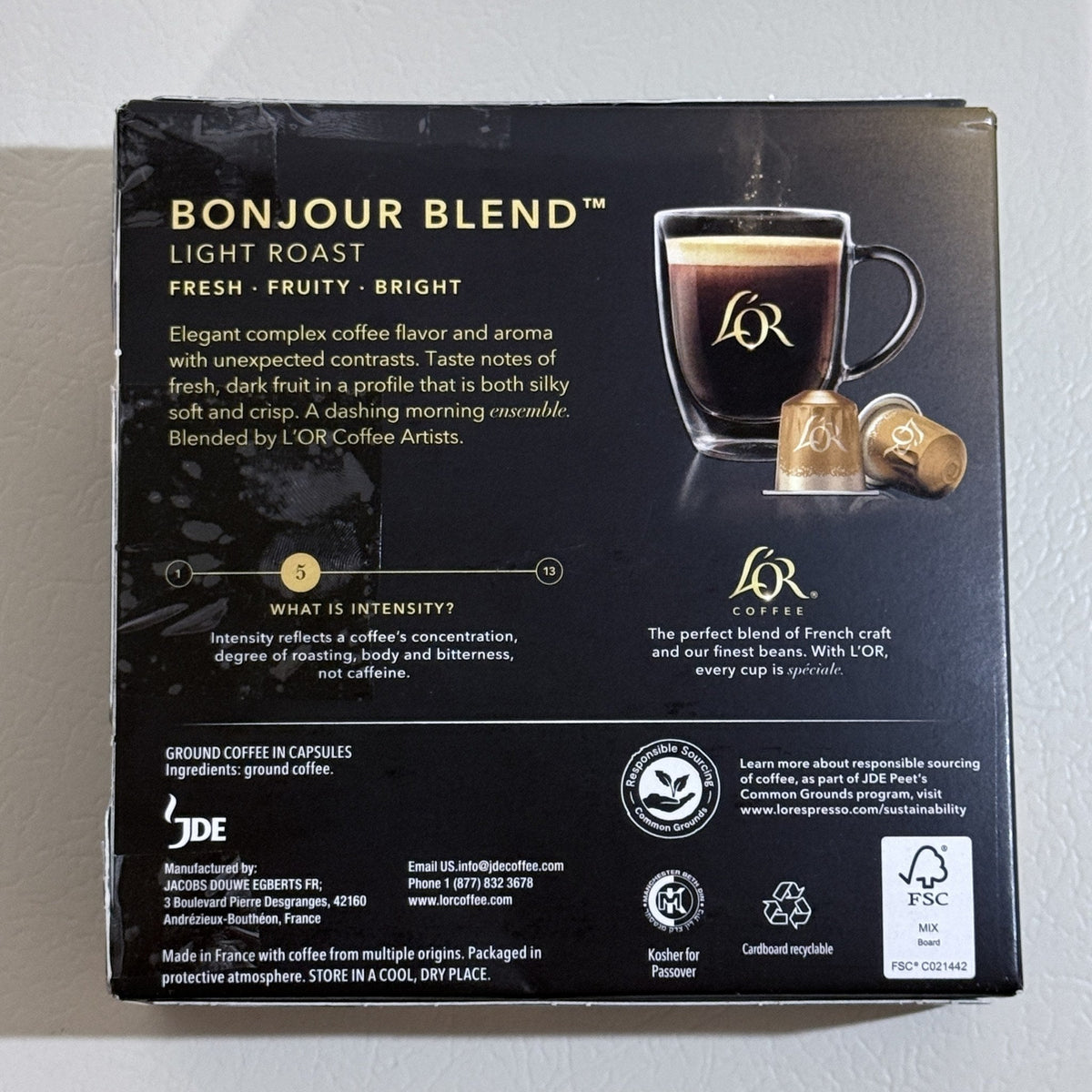 L'OR Bonjour Blend Coffee Capsules, 20 Count (2 Boxes), BB 02/2027