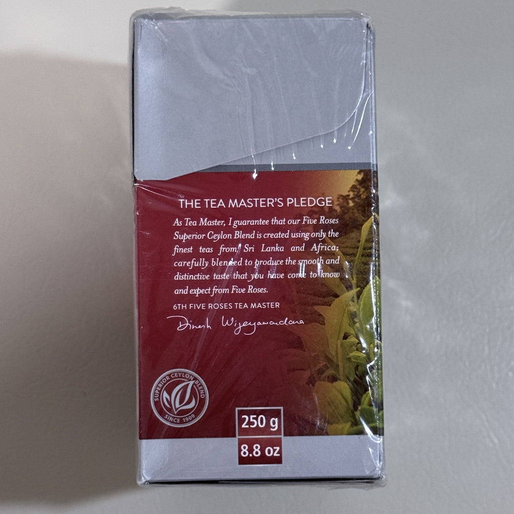 Five Roses Ceylon Blend Black Tea, 102 Tagless Tea Bags, BB 02/2027
