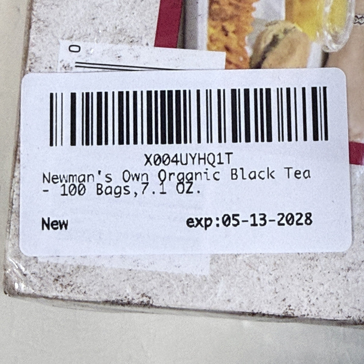 Newman's Own Organic Black Tea, 100 Wrapped Tea Bags, BB 05/2028