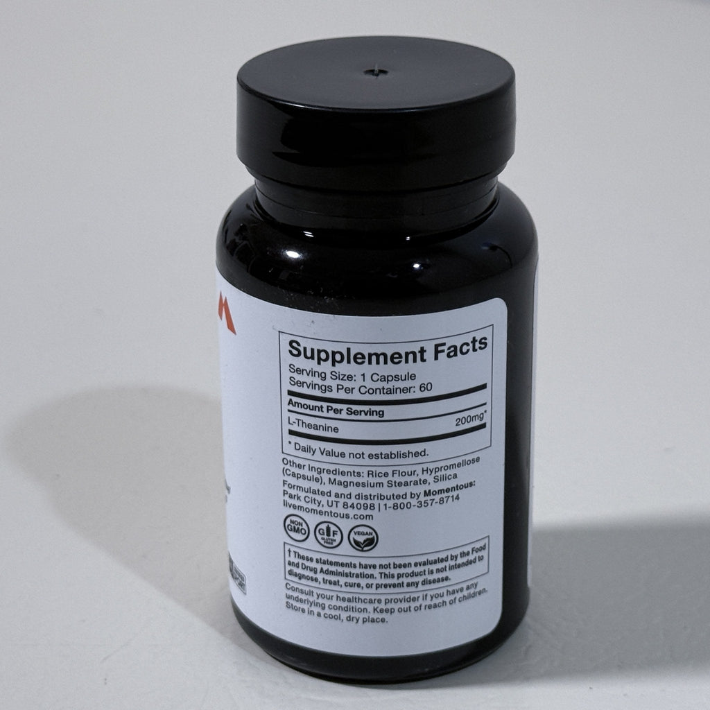 Momentous L-Theanine 200 mg, 60 Capsules, Exp 03/2028
