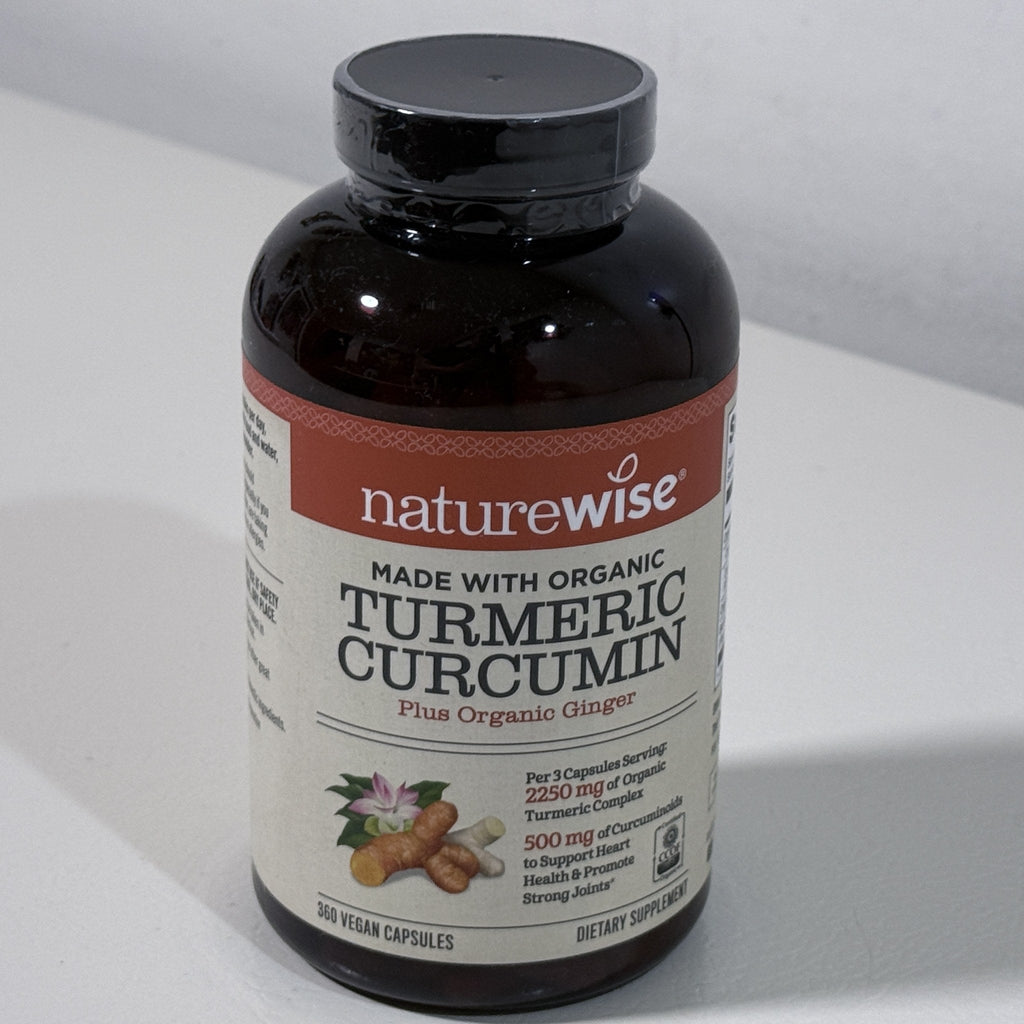 NatureWise Turmeric Curcumin with Ginger, 360 Capsules, BB 06/2029