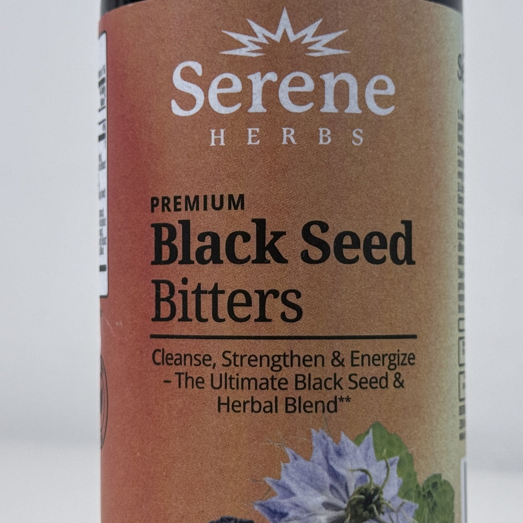 Serene Herbs Premium Black Seed Bitters, 16 fl oz, BB 07/2028