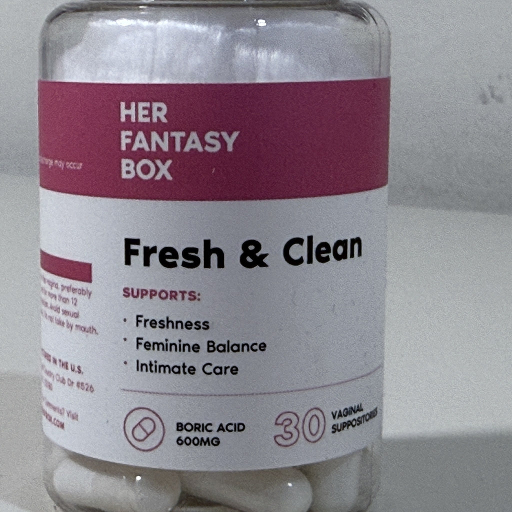 Her Fantasy Box Boric Acid 600 mg, 30 Suppositories, Exp 08/2029