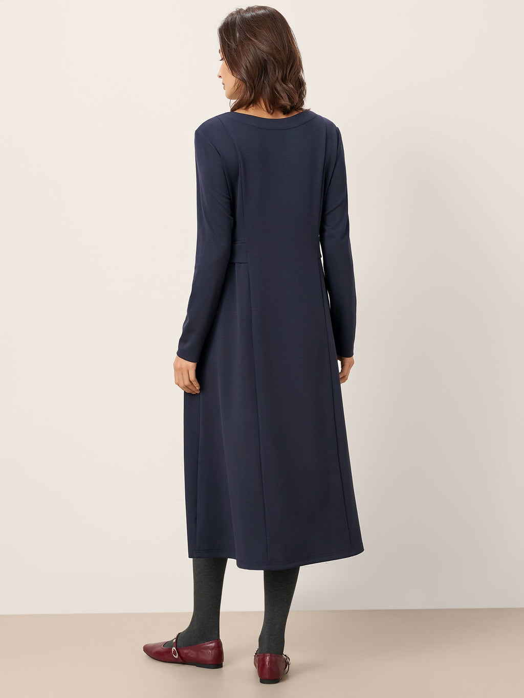 Pleated Waist Midi Dress BEATRICE