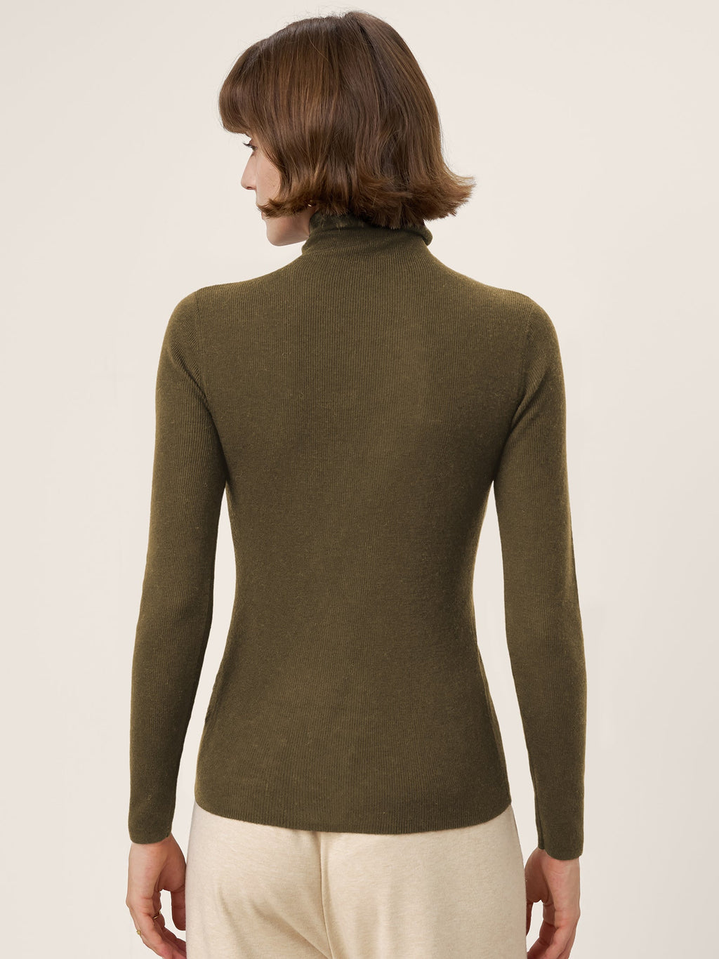 100% Extra-Fine Merino Wool Turtleneck Knit Sweater JOLENE