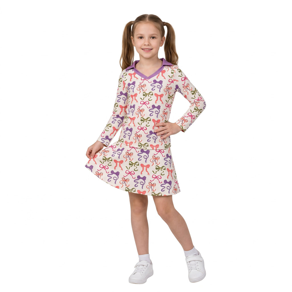 Long sleeves bows kids girls Halloween active wear set