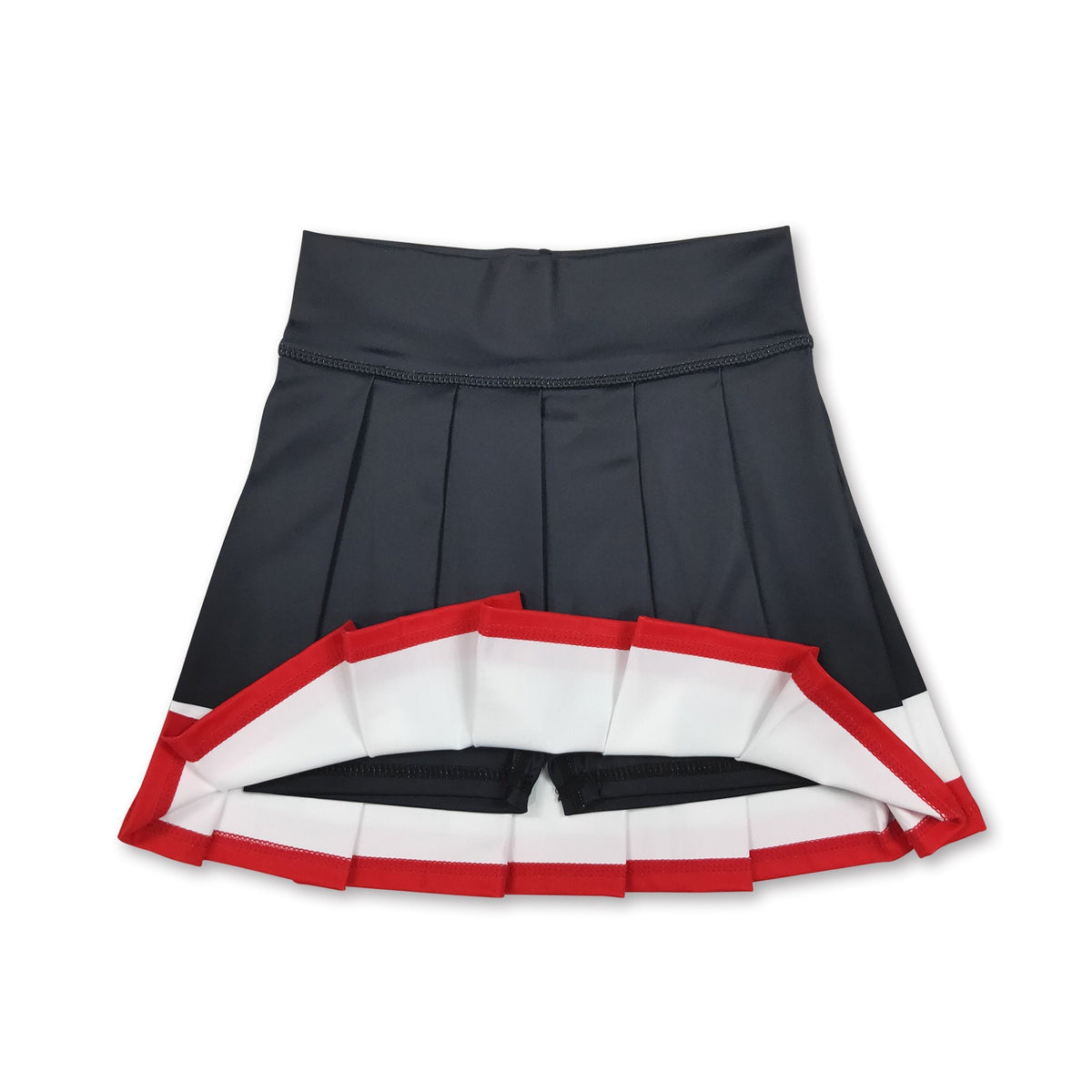 Black white red kids girls team active pleated skirt