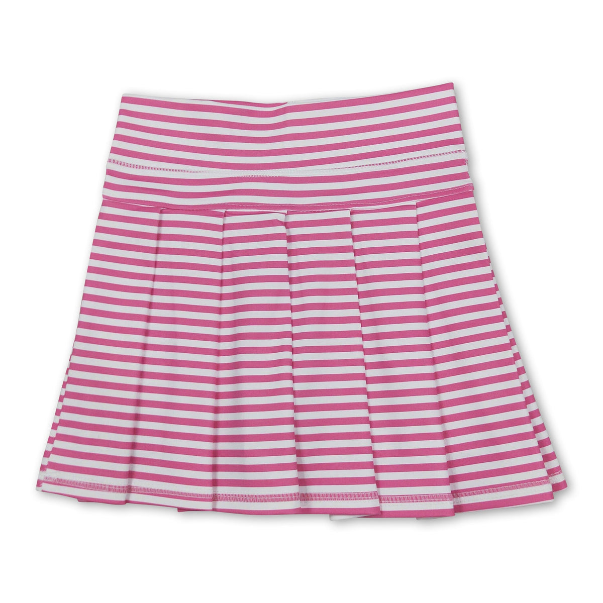 Pink stripe kids girls summer active pleated skirt