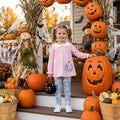 Floral pumpkin bow embroidery tunic leggings girls fall outfits