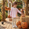 Plaid candy corn embroidery kids girls Halloween outfits