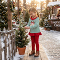 Dog Christmas lighting embroidery stripe girls Christmas set