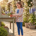 Blue red floral tunic leggings kids girls outfits
