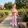 Floral pullover pink yoga pants kids girls fall clothes