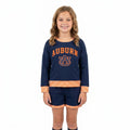 Long sleeves A U vinyl top shorts girls team outfits